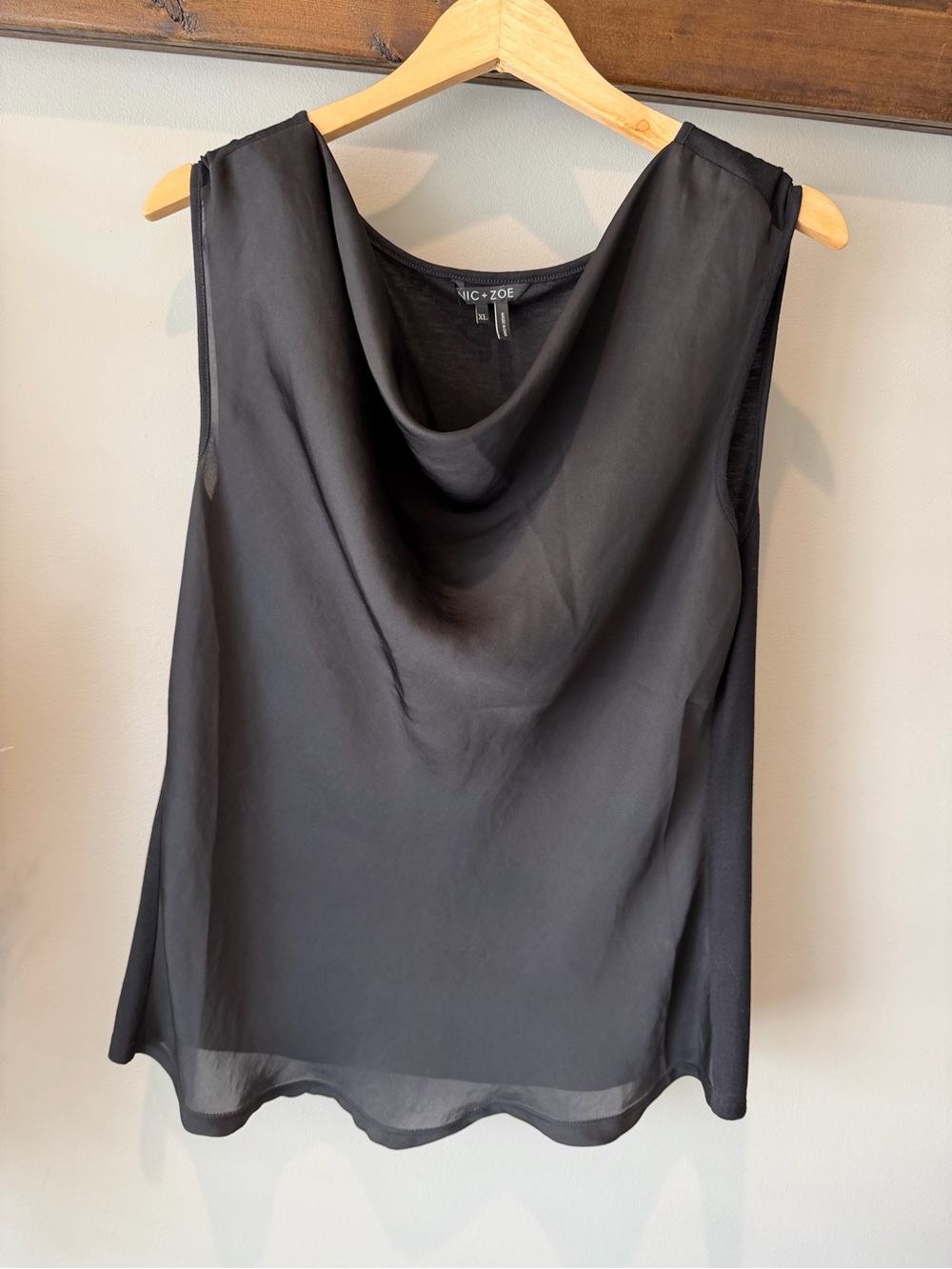 NIC+ZOE Black Cowl Neck Sleeveless Camisole